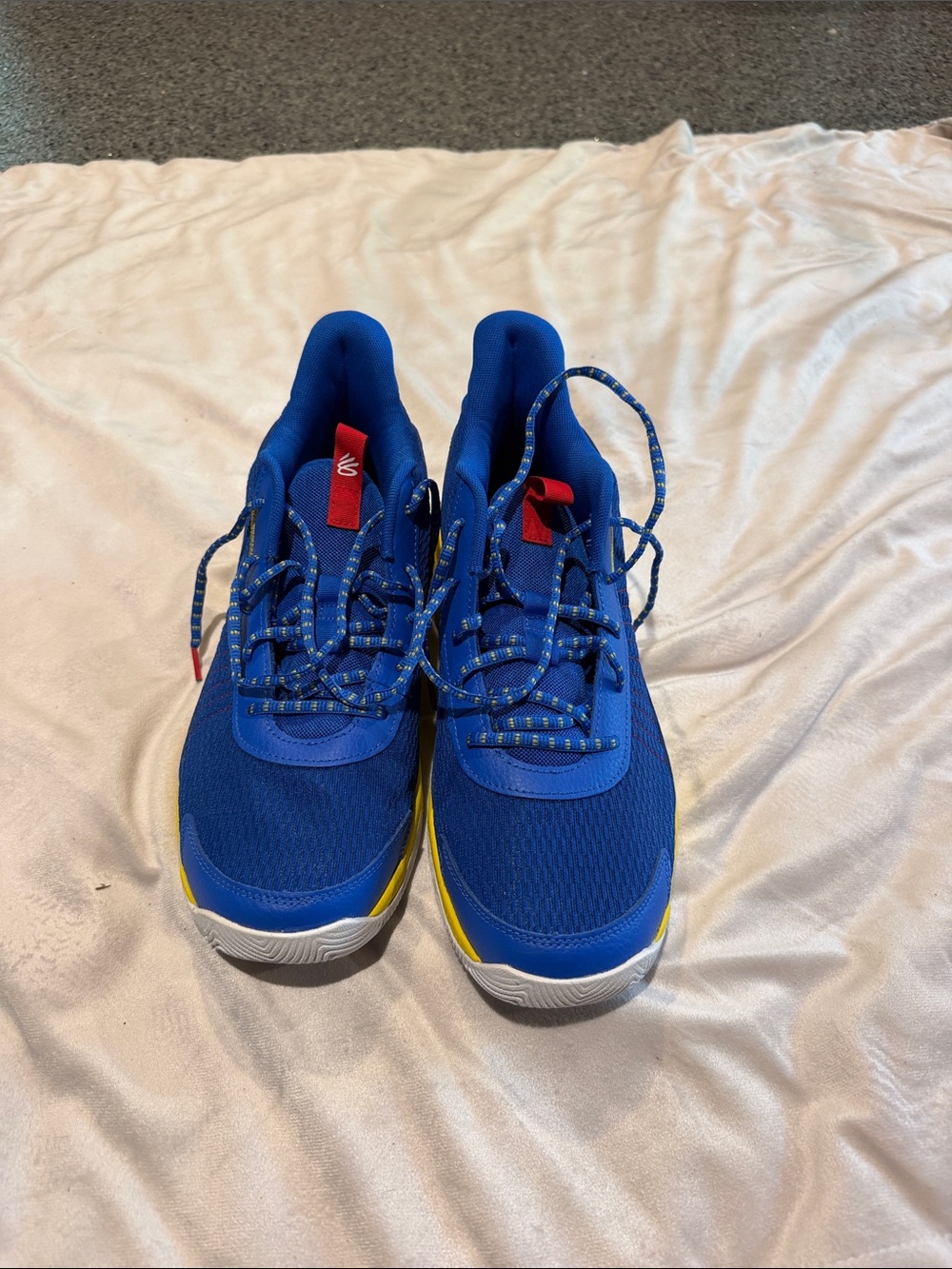adidas Kids Royal Blue Sneakers with Yellow & Red Accents